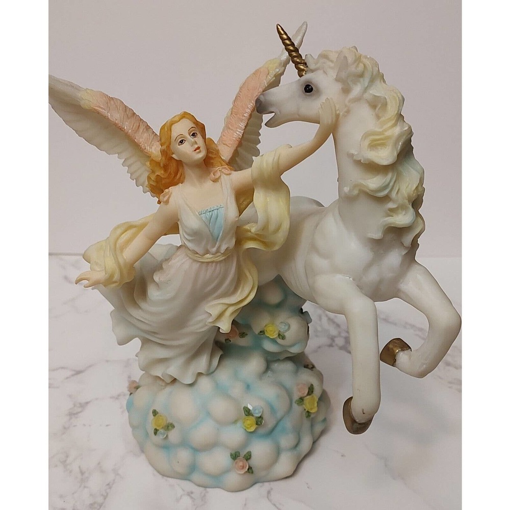 Seraphim Classics Angel Figurine Unicorn Clouds Flowers